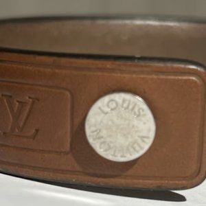 used Pre-owned Louis Vuitton Edge It Women's Men's Bracelet M6594e Leather (Good), Adult Unisex, Size: One size, Grey Type